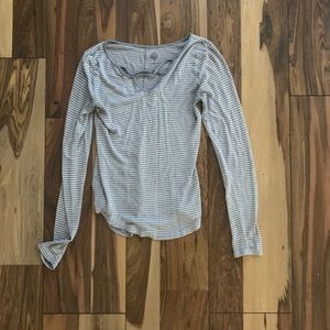 grey & white striped shirt